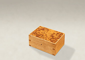 Burr Tiger Oak Dovetail Memory Boxes - Small